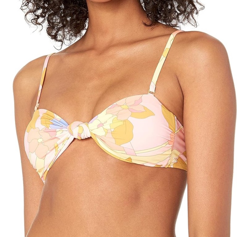 BILLABONG Floral Bikini Top with Knot Detail